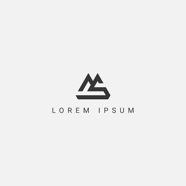 Alphabet-Buchstabe MS oder SM-Symbol-Logo-Vektor
