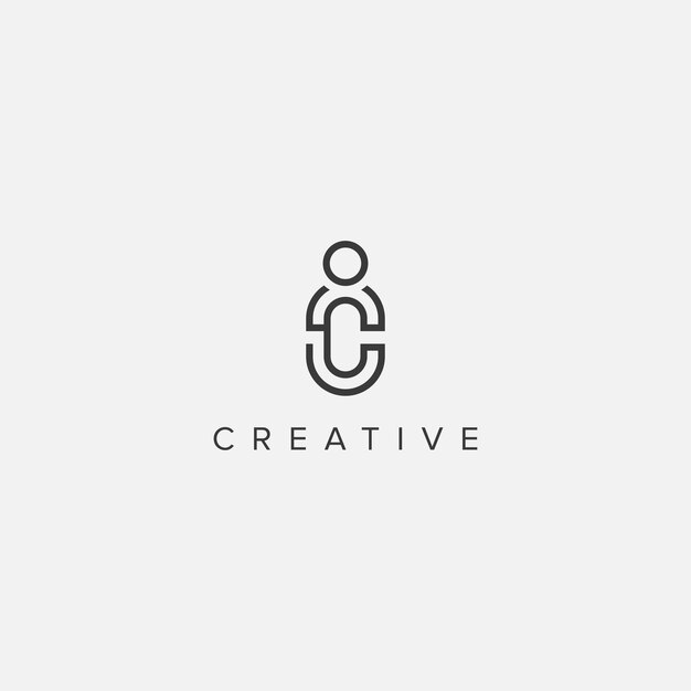 Alphabet C Buchstaben Menschen Logo Vektor Vorlage Illustration