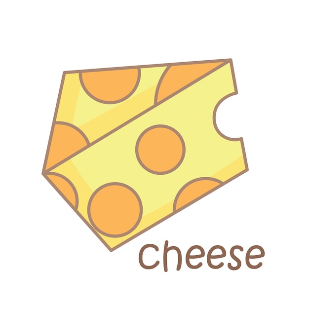 Alphabet c für käse-illustrations-vektor-clipart