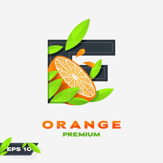 Alphabet f orange fruit edition