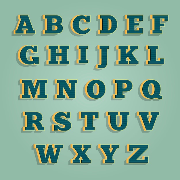 Alphabet im Vintage-Stil