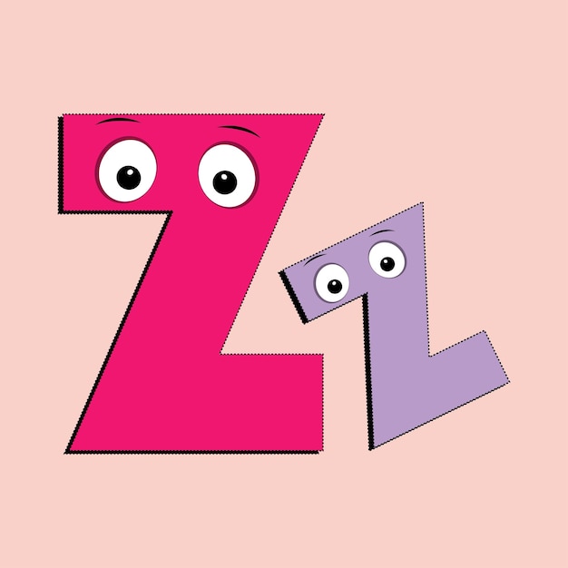 Vektor alphabet in voller farbe mit augen zeichentrickfigur schöne abc-design für buchcover-poster
