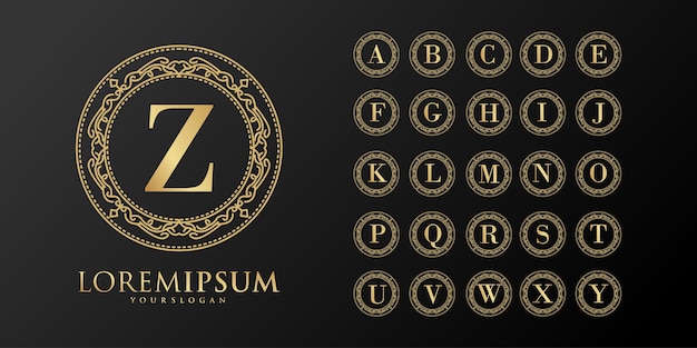 Alphabet luxus erste abzeichen logo