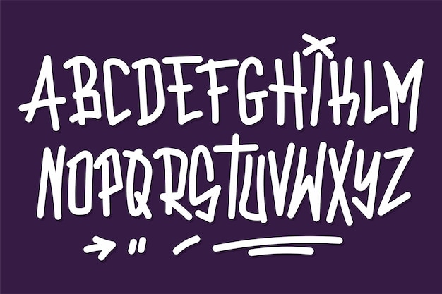 Alphabet-punk-typografie-set-konzept cartoon-vektor