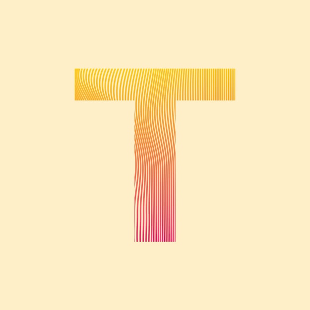 Alphabet t in mesh-design premium-vektor-illustration