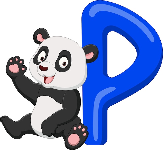 Alphabetbuchstabe p für panda