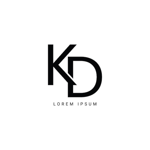 Alphabetbuchstaben-Logo KD DK K und D