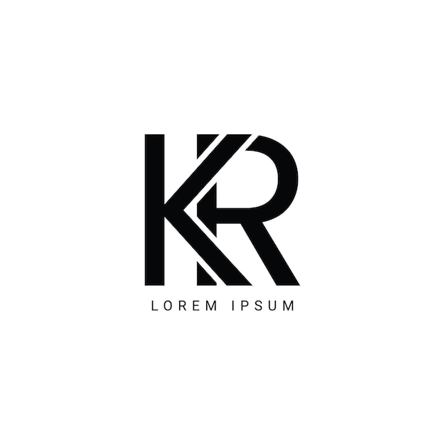Alphabetbuchstaben-Logo KR AR K und R