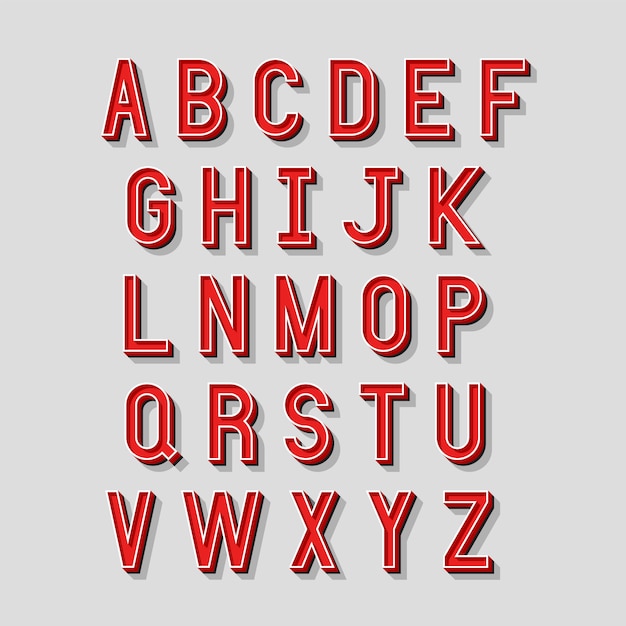 Alphabetbuchstaben mit isometrischem 3D-Effekt