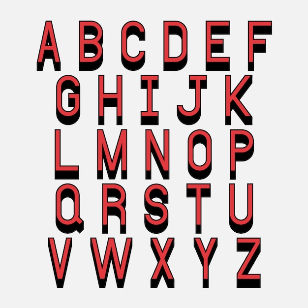 Alphabetbuchstaben mit isometrischem 3D-Effekt