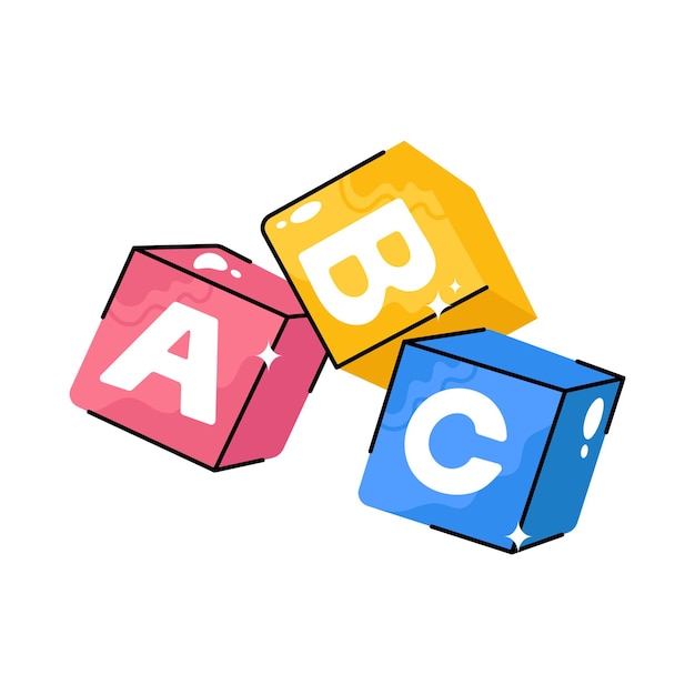 Vektor alphabetische blöcke doodle vektor gefüllte umrisse sticker eps 10 datei