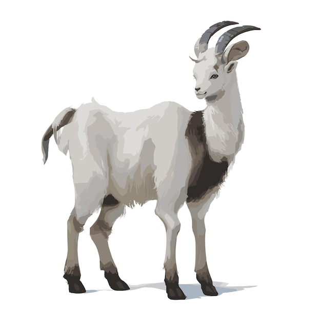 Alpine goat vector illustration, ein bearbeitbares kunstwerk