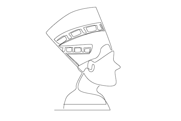 Vektor altägypten illustration der einfachen linie einzeiliger konzeptvektor für pharao spinx alte kultur