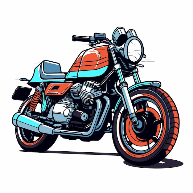 Vektor alte motorradillustration im pop-art-stil