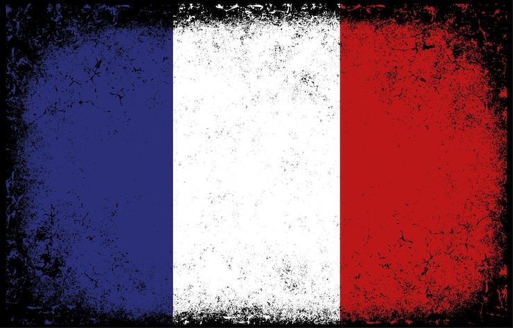 Vektor alte schmutzige grunge-vintage-frankreich-nationalflaggenillustration