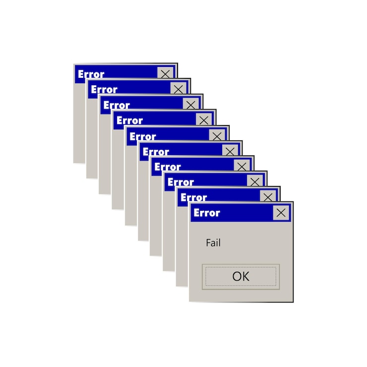 Vektor alte schnittstelle windows-banner-konzept vektor-illustration flacher stil