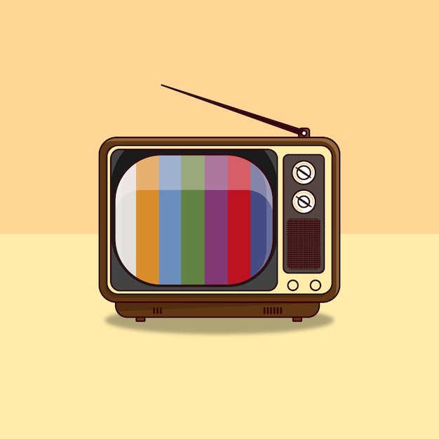 Vektor alte tv-cartoonillustration