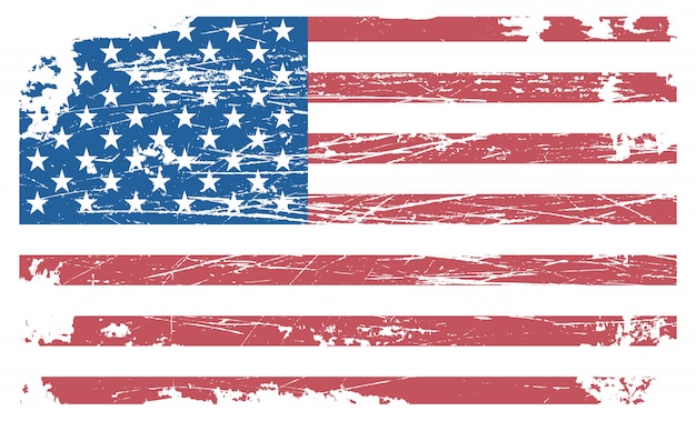 Vektor alte zerkratzte usa-flagge