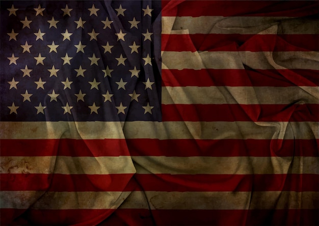 Alter Grunge-Stil realistischer Hintergrund der amerikanischen Flagge