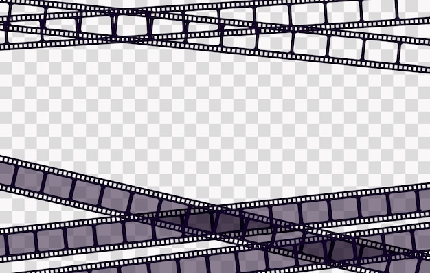 Vektor alter rahmen filmisch im retro-stil auf transparentem hintergrund vintage-kino-filmstreifen-vektorillustration filmrand-kino-designelement