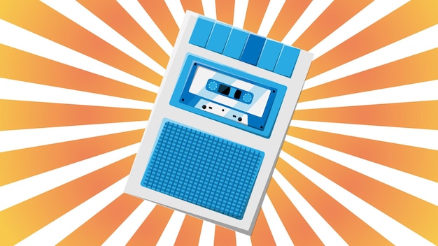 Alter Retro-Vintage-Hipster-Diktiergerät mit Musik-Tonbandkassette für die Sprachaufnahme