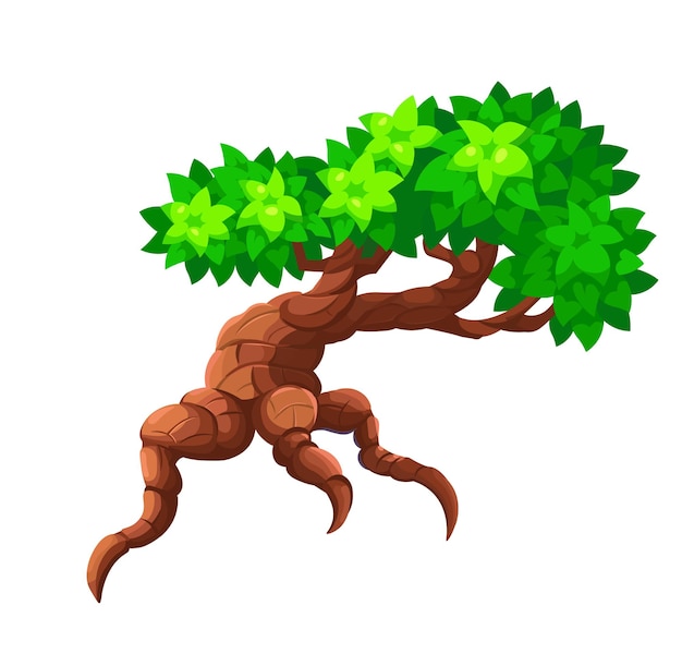 Alter verzweigter Baum getrennt auf weißem Hintergrund. Element für die Spiele.