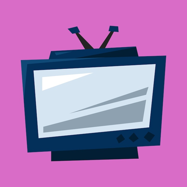 Altes analoges Fernsehen Farbige Zeichentrickfilm-Vektorillustration