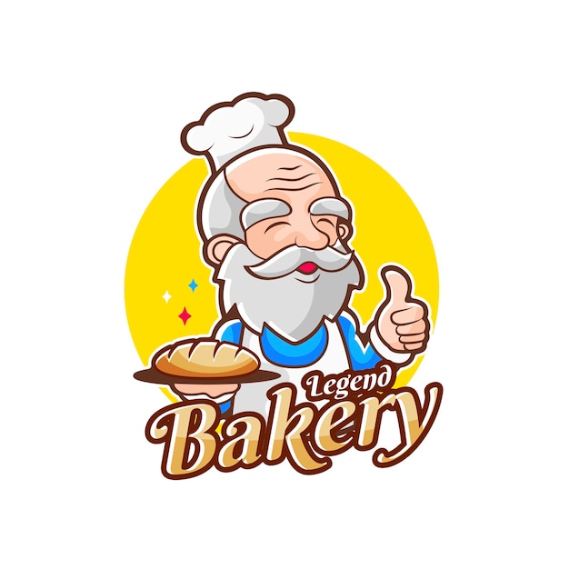 Altes bäckereikochlogo für legende bäckerei