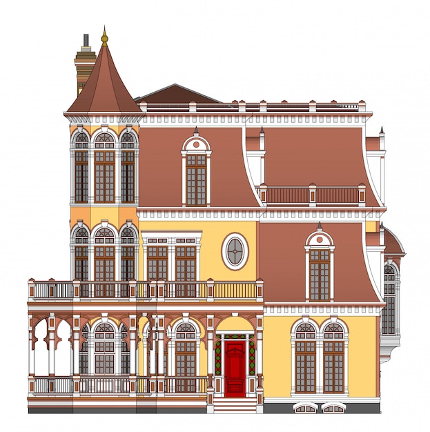 Vektor altes haus in der viktorianischen artillustration