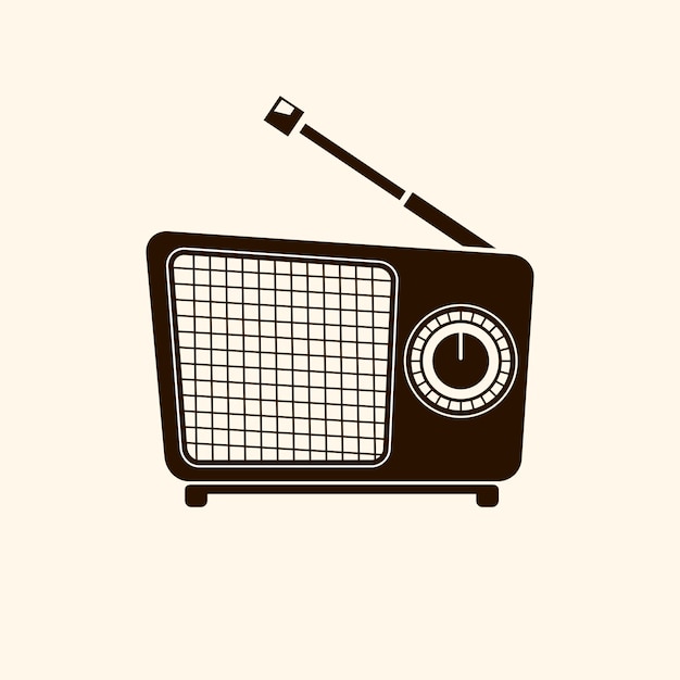 Altes radio. illustration eines alten radios des letzten jahrhunderts.vector