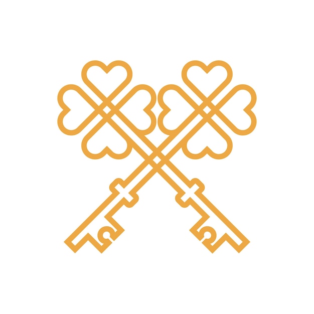 Altes Schlüssellogo-Symbol. Schlüssel entwerfen Vektorillustration