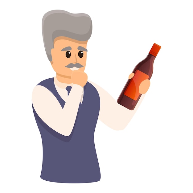 Vektor altes sommelier-ikon karikatur von altem sommelier vektor-ikon für webdesign isoliert auf weißem hintergrund