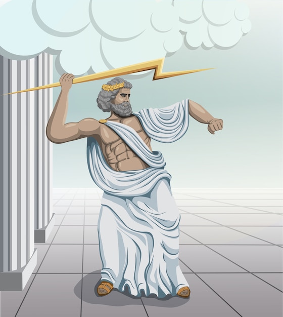 Vektor altgriechischer gott zeus