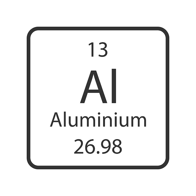 Aluminiumsymbol chemisches element des periodensystems vektorillustration