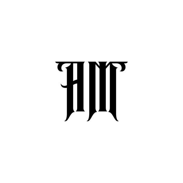 AM Monogramm Logo Design Buchstabe Text Name Symbol Monochrom Logotyp Alphabet Zeichen Einfaches Logo