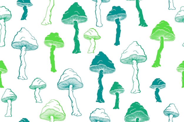 Amanita choky ungenießbare pilze nahtlose mustervektorillustration