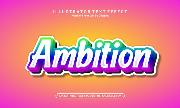 Ambition für modernes texteffekt-design