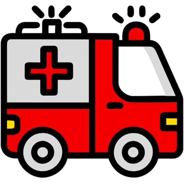 Vektor ambulanz-symbol mit farbiger umrisse