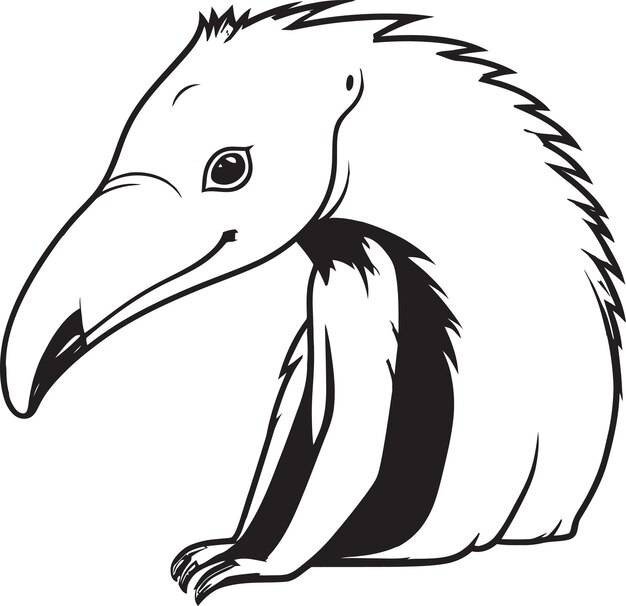 Ameisenbär-präzision in schwarz. ein logo zeitloser eleganz. schlankes schwarzes vektor-ameisenbär-symbol-logo. ein modus