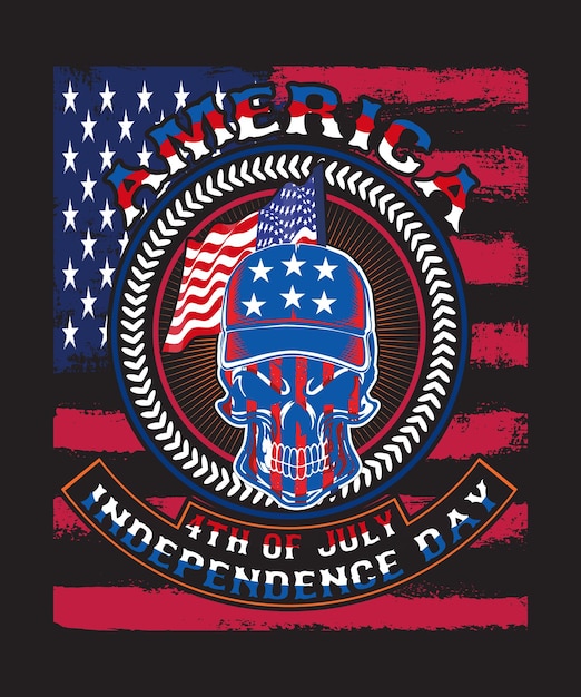 America4thofjulyindependenceday typografie-t-shirt-design