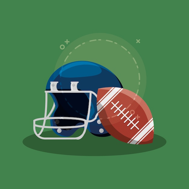 American football ball und helm