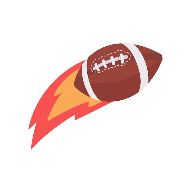 Vektor american football brach in flammen auf. elemente des american football-spiels