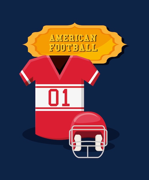 American football emblem mit trikot und helm