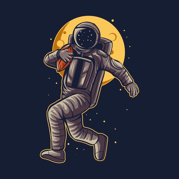 American football illustration des astronauten