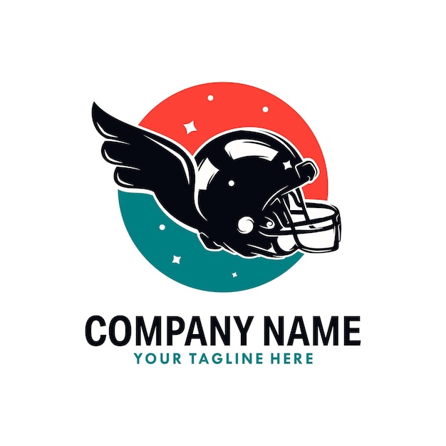 American football-retro-helm-logo-design