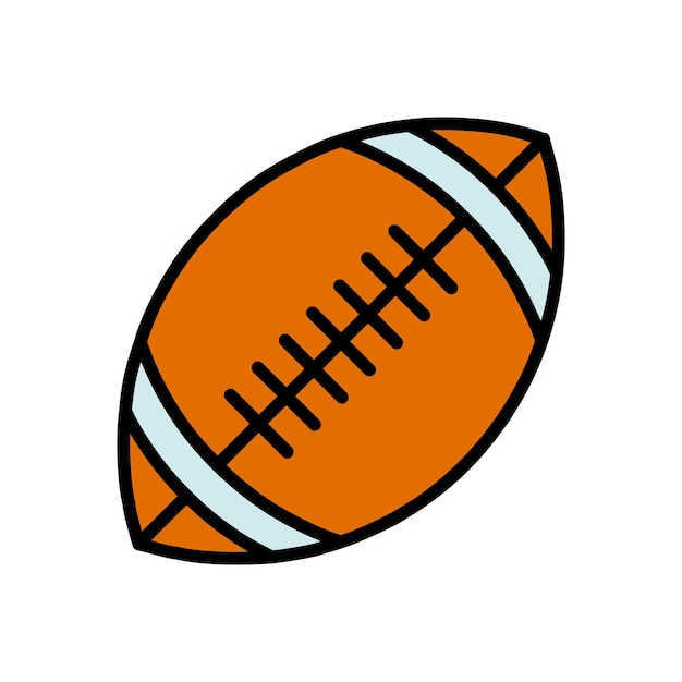 American Football Set Ikonen Braun ovaler Ball weiße Streifen schwarzer Umriss Sportgeräte Spiel Wettbewerb Erholung Mannschaftssport