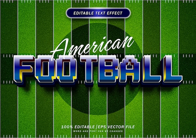American-football-texteffekt bearbeitbarer schriftstil