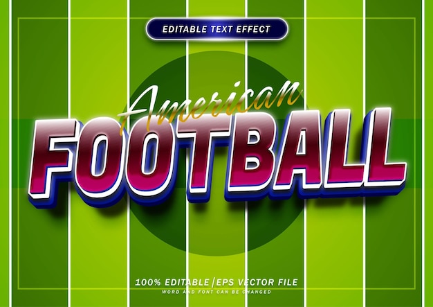 American-football-texteffekt bearbeitbarer schriftstil