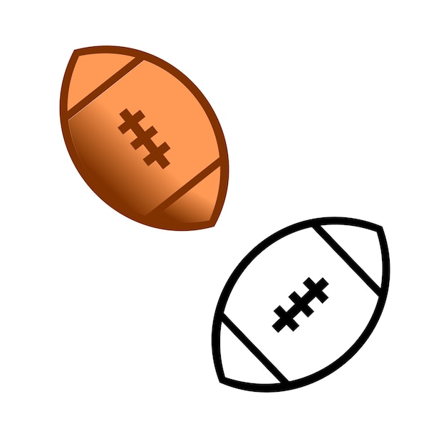 American football-vektor-symbol sportball-symbol isoliert auf weißem hintergrund
