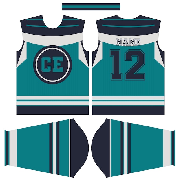 Vektor american hockey team trikot design für sublimation oder american sports trikot design